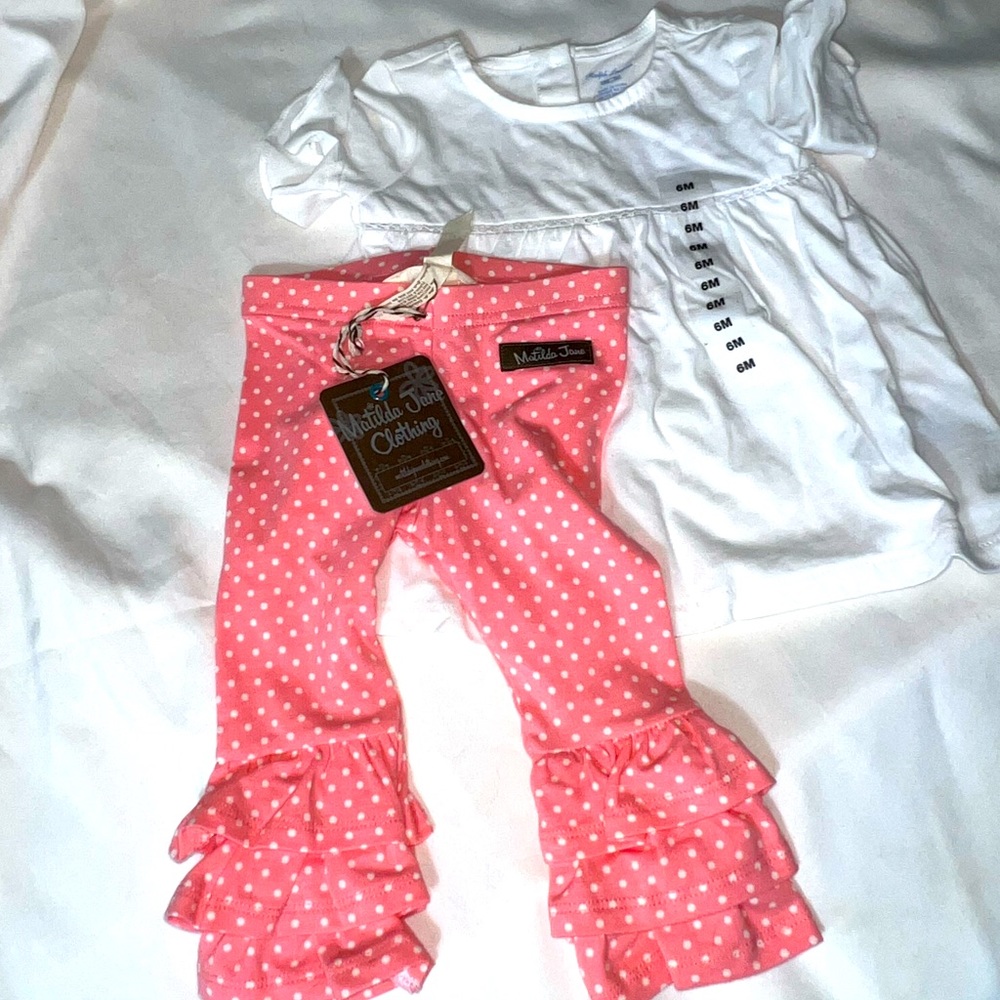 Baby’s Ralph Lauren top with Matilda Jane ruffles pants